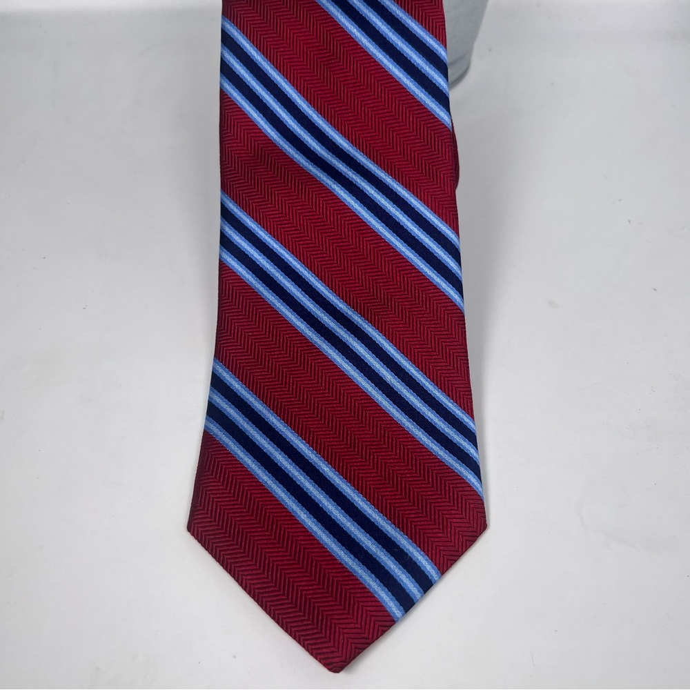 Brooks Brothers Men’s Silk Diagonal Striped Tie Red &‎ Blue Office Formal Career